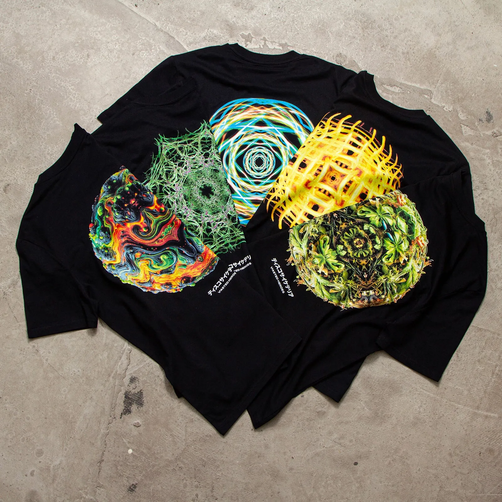 042 Disco Psychedelia Back Print - Tshirt - Black