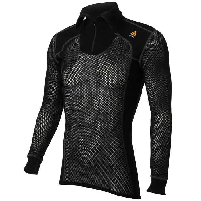 Aclima Woolnet Polo With Zip Men&#x27;s Jet Black | Buy Aclima Woolnet Polo With Zip Men&#x27;s Jet Black here | Outnorth