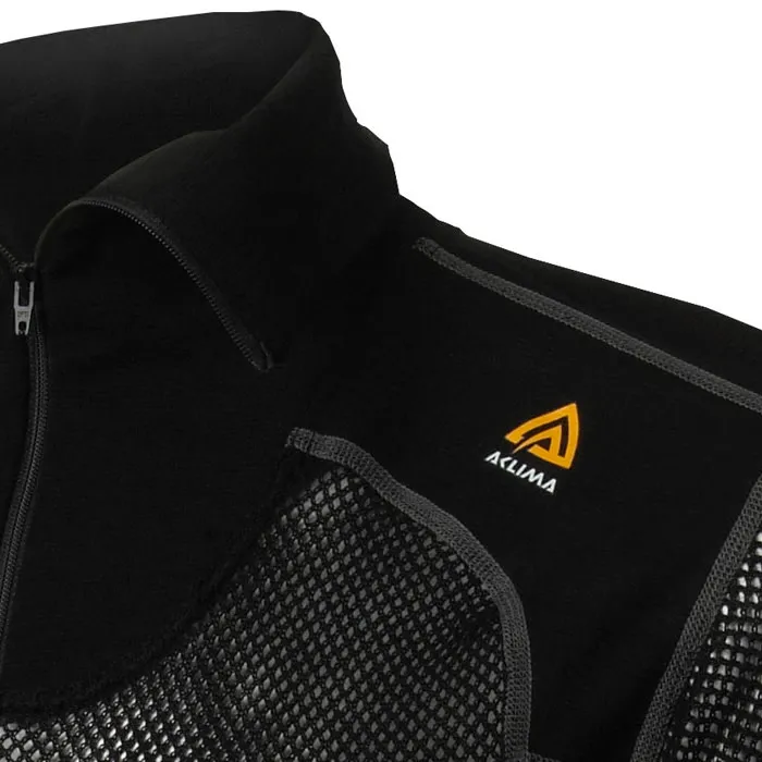 Aclima Woolnet Polo With Zip Men&#x27;s Jet Black | Buy Aclima Woolnet Polo With Zip Men&#x27;s Jet Black here | Outnorth