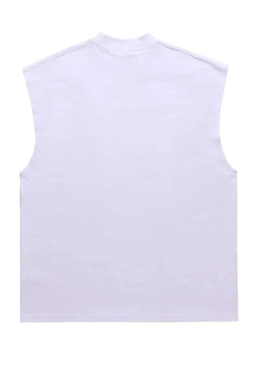 Anime print sleeveless t-shirt Japanese tank top surfer vest