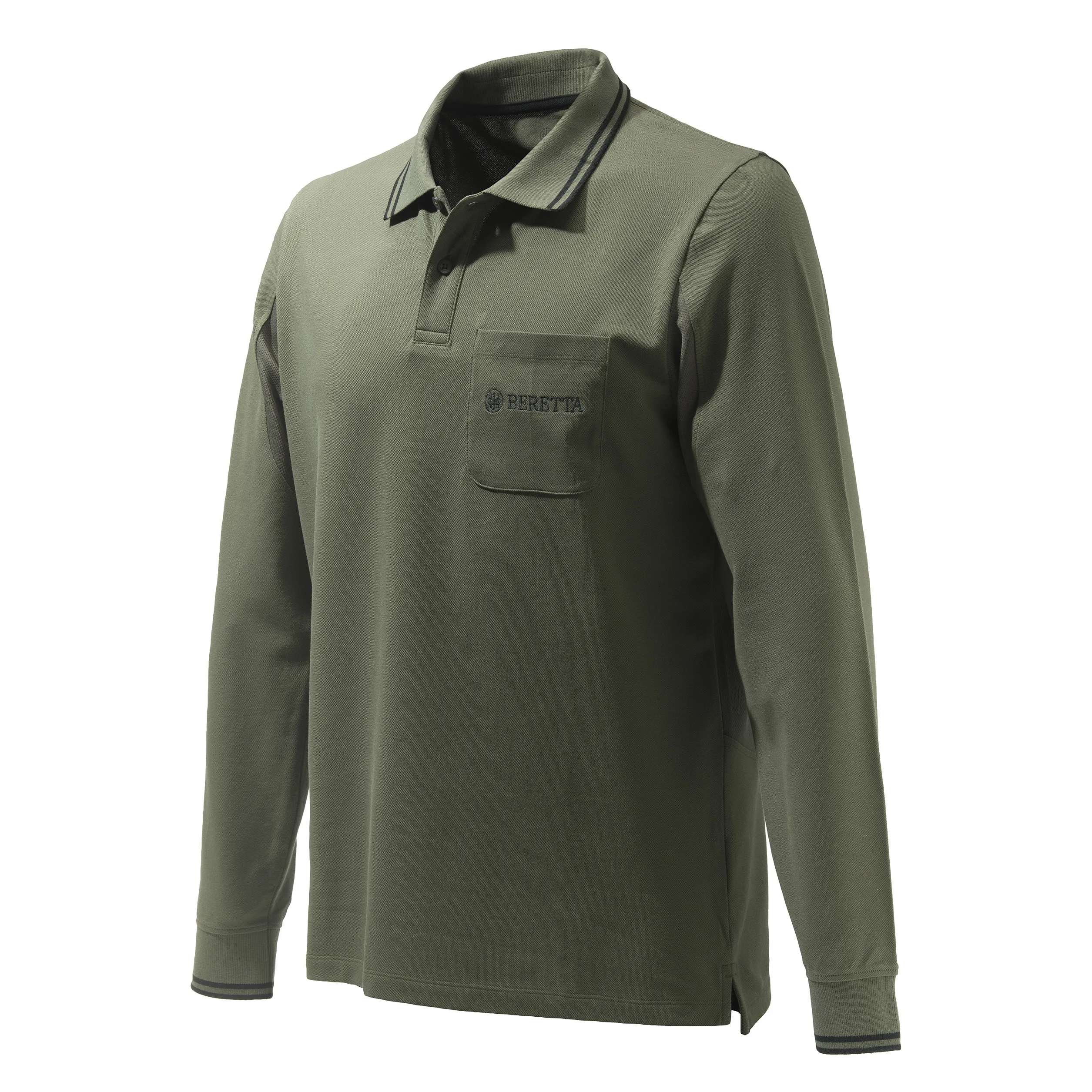 Beretta Men&#x27;s Airmesh Polo Long Sleeve Green | Buy Beretta Men&#x27;s Airmesh Polo Long Sleeve Green here | Outnorth