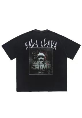Cara Do Crime t-shirt grunge tee balaclava top retro black