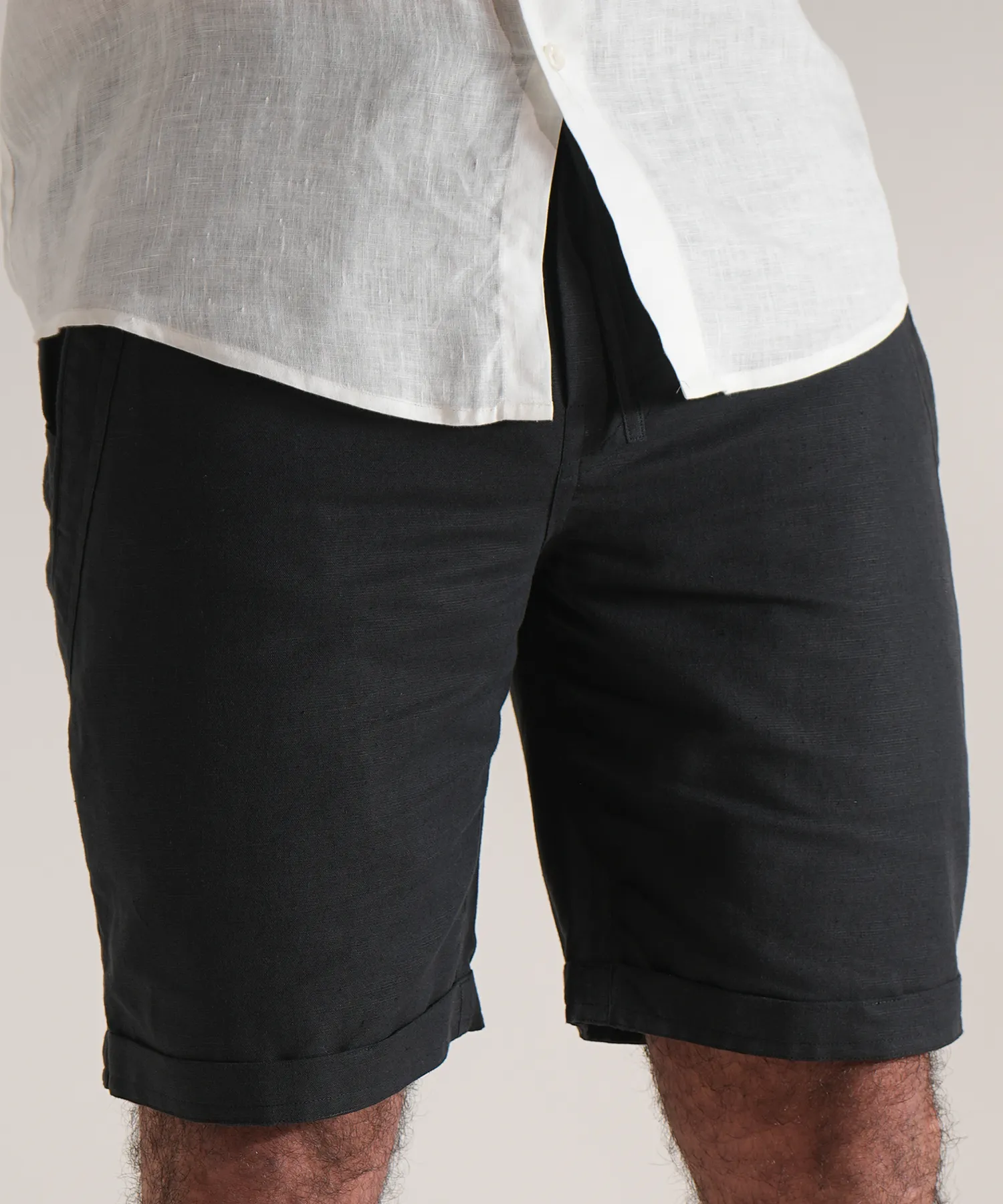 Charcoal Linen Shorts