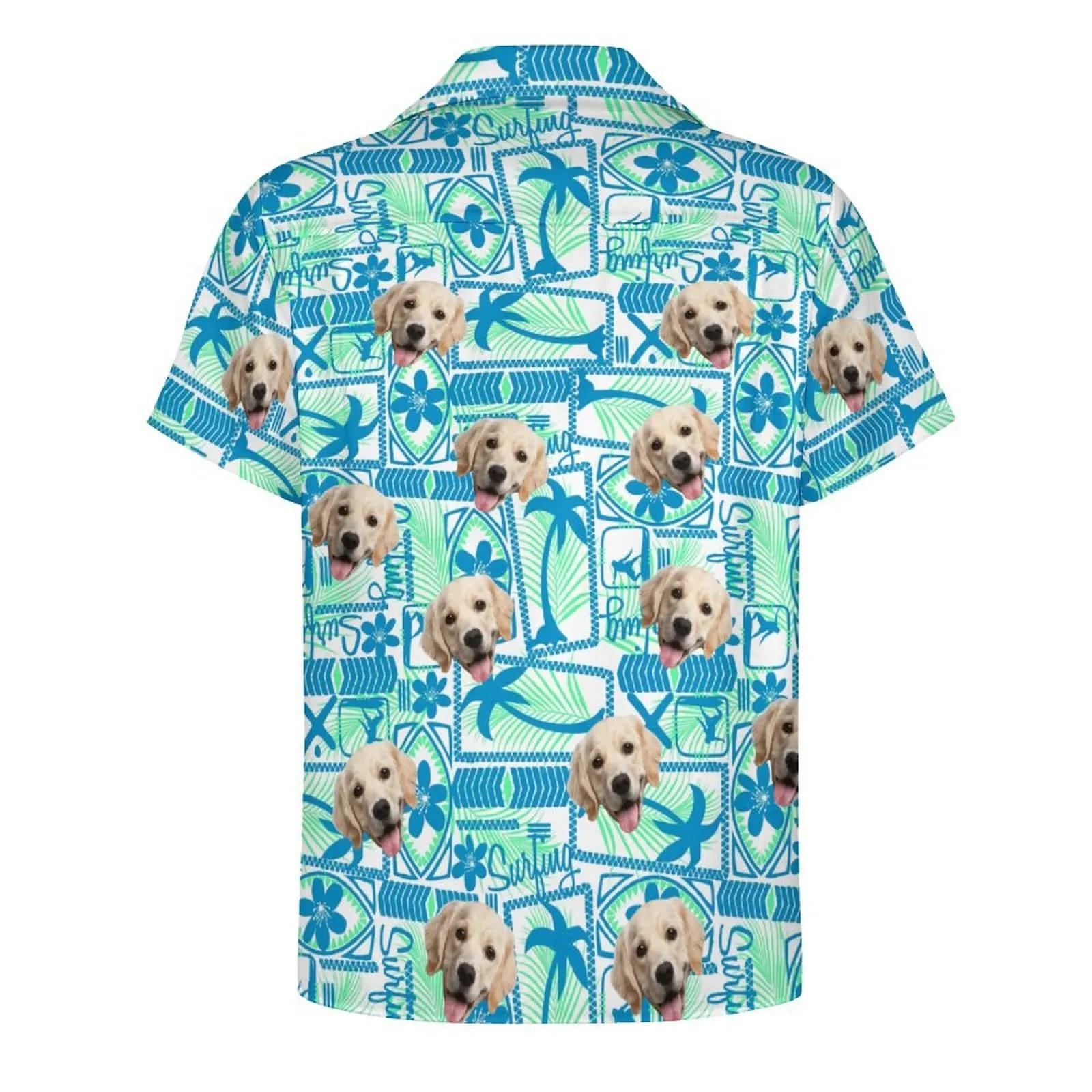 Custom Face Sunday Surfing Matching Pet and Owner Hawaiian Shirts Custom Pet Shirt Gift