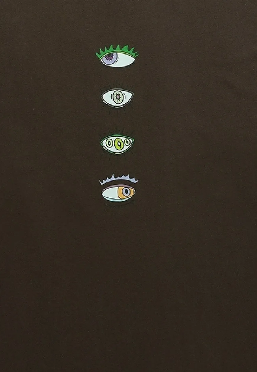 Eye print tank top surfer sleeveless tee retro punk vest top
