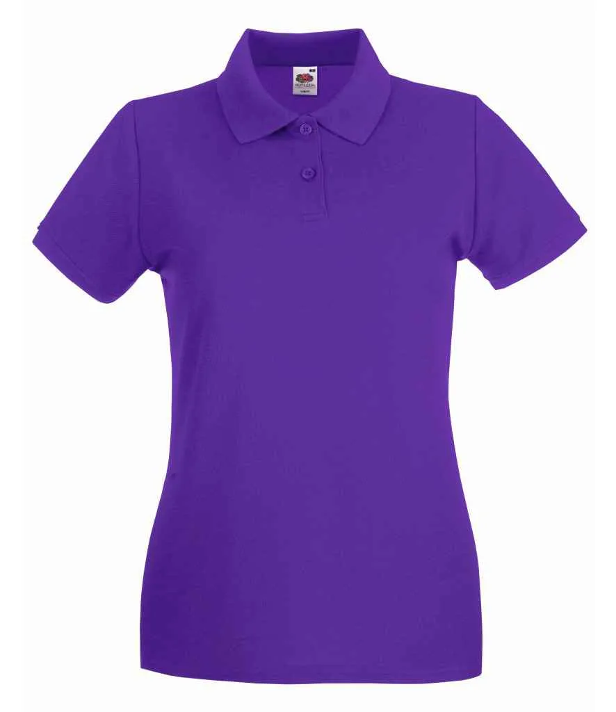 Fruit of the Loom Premium Cotton Pique Polo Shirt (Ladies) - Bright Colours