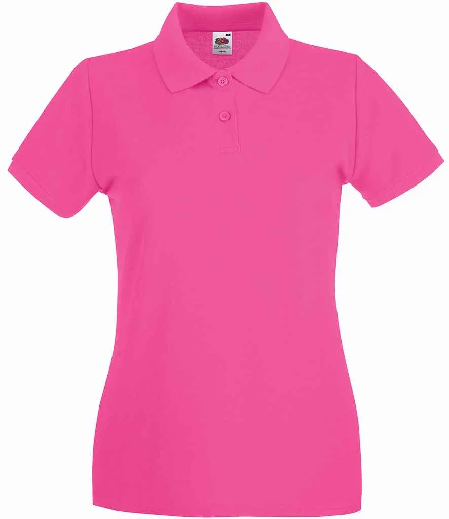 Fruit of the Loom Premium Cotton Pique Polo Shirt (Ladies) - Bright Colours