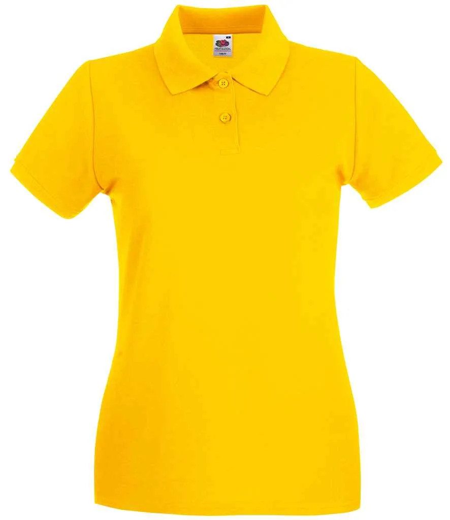 Fruit of the Loom Premium Cotton Pique Polo Shirt (Ladies) - Bright Colours