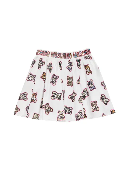 Moschino   Cotton jersey cropped t-shirt &amp; skirt 