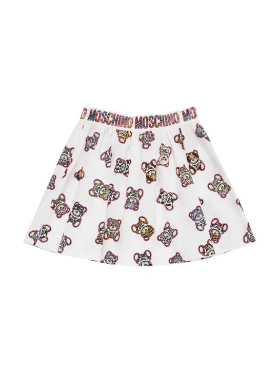 Moschino   Cotton jersey cropped t-shirt &amp; skirt 