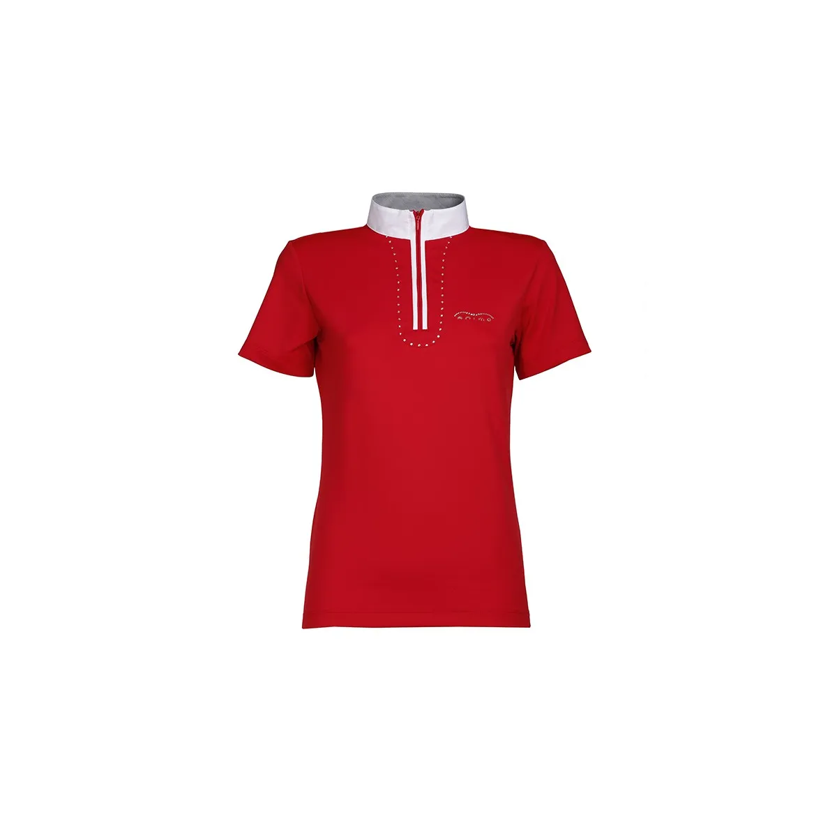 SHORT SLEEVED COMPETITION POLO WITH ZIP CLOSURE ANIMO Women Red