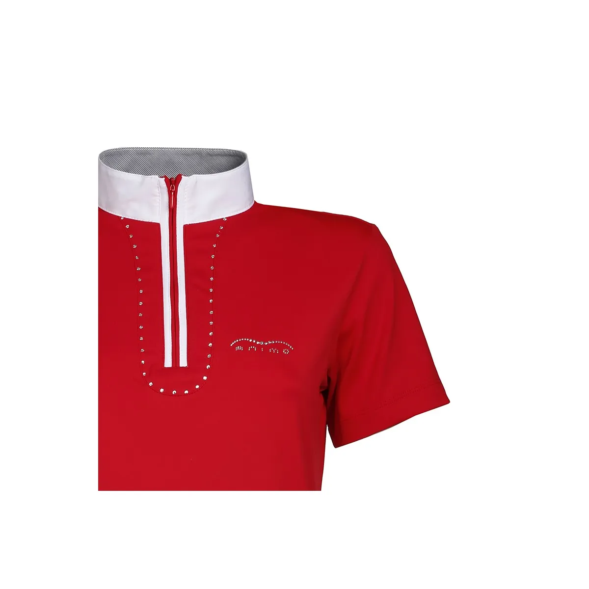 SHORT SLEEVED COMPETITION POLO WITH ZIP CLOSURE ANIMO Women Red