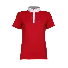 SHORT SLEEVED COMPETITION POLO WITH ZIP CLOSURE ANIMO Women Red