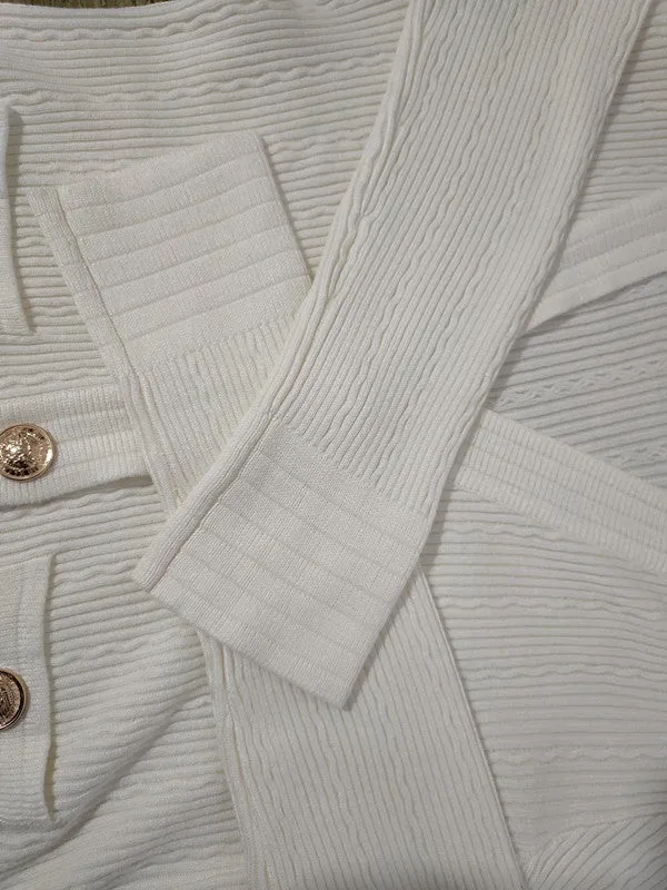 T Shirt Balmain Spring/Summer Knitted Padded Shoulder Coat V-neck Sweater